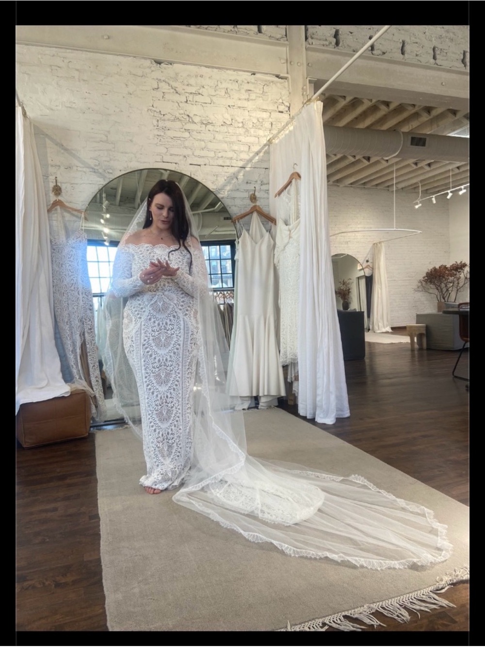 Grace Loves Lace Ivory Lace Bohemian Long Sleeve Wedding Dress- Nathalia - Picture 9 of 9